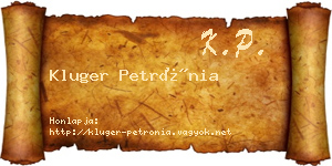 Kluger Petrónia névjegykártya